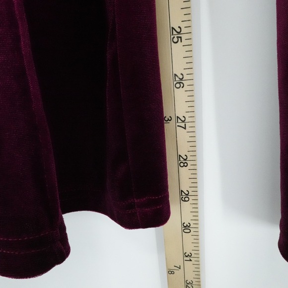Halara Pants Womens XL Burgundy Velvet Flare High Waist Stretch Lounge Boho Luxe - Picture 7 of 11